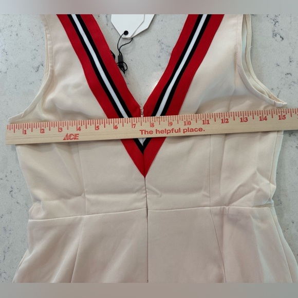 English Factory SLEEVELESS VARSITY STRIPE DRESS IN WHITE Women’s Size XS NWT - Picture 15 of 15
